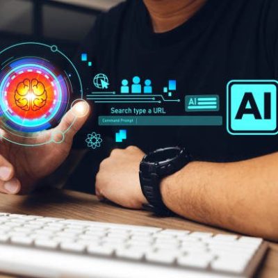 Artificial intelligence Machine Learning Business Internet Technology Concept. hologram digital chatbot, application, conversation assistant, digital chatbot on virtual screen.
